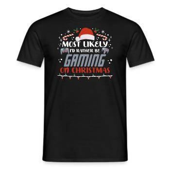 Weihnachten Gamer Gaming On Christmas Xmas - Männer T-Shirt - Schwarz - Vorne - AI Model Male 178 light (178cm)