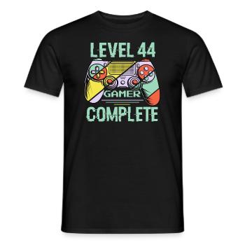 Level 44 Complete 44 Years Gamer Level 44 Complete - Men's T-Shirt - black - Front - AI Model Male 178 light (178cm)