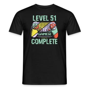 Level 51 Komplett 51 Jahre Gamer Level 51 Komplett - Männer T-Shirt - Schwarz - Vorne - AI Model Male 178 light (178cm)