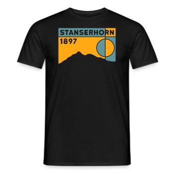 Stanserhorn 1897 Stans randonnée randonnée souvenir - T-shirt homme - noir - Devant - AI Model Male 178 light (178cm)