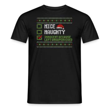 Christmas Humor Funny Funny Xmas Saying - Men's T-Shirt - black - Front - AI Model Male 178 light (178cm)