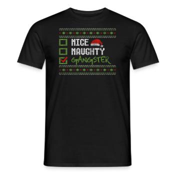 Weihnachten Humor Lustig Nice Naughty Gangster - Männer T-Shirt - Schwarz - Vorne - AI Model Male 178 light (178cm)
