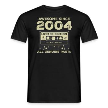 2004 Birthday Born in 2004 Vintage Retro - Men's T-Shirt - black - Front - AI Model Male 178 light (178cm)