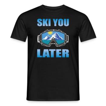 Ski you later Funny après-ski design - Men's T-Shirt - black - Front - AI Model Male 178 light (178cm)