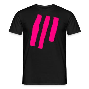 Stripes - Pink - Men's T-Shirt - black - Front - AI Model Male 178 light (178cm)