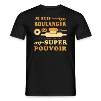 Boulanger Humour Boulangerie - T-shirt homme - noir - Devant - AI Model Male 178 light (178cm)