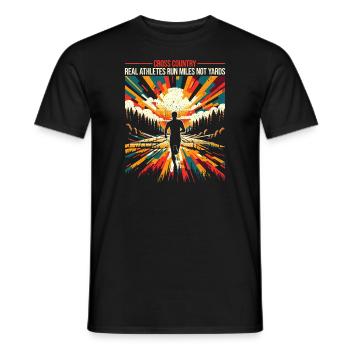 Cross-country - Les vrais athlètes courent des kilomètres et non des verges - T-shirt homme - noir - Devant - AI Model Male 178 light (178cm)