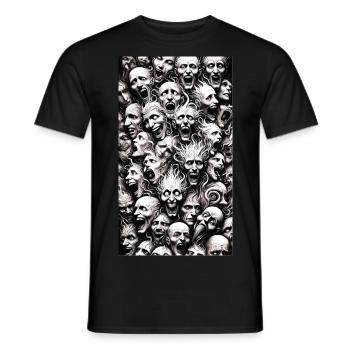 Gesichter des Wahnsinns - Männer T-Shirt - Schwarz - Vorne - AI Model Male 178 light (178cm)