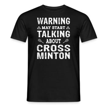 Avertissement peut commencer à parler de Crossminton - T-shirt homme - noir - Devant - AI Model Male 178 light (178cm)