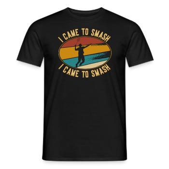 Retro I Came to Smash Badminton Player - Men's T-Shirt - black - Front - AI Model Male 178 light (178cm)