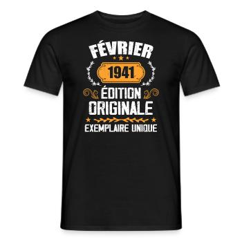 Geschenk zum 83. Geburtstag geboren im Februar 1941 - Männer T-Shirt - Schwarz - Vorne - AI Model Male 178 light (178cm)