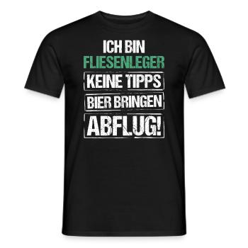 Je suis carreleur - apporte de la bière et décolle - T-shirt homme - noir - Devant - AI Model Male 178 light (178cm)