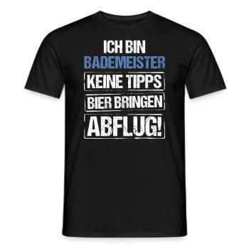 Ich bin Bademeister - Bier bringen und Abflug - Männer T-Shirt - Schwarz - Vorne - AI Model Male 178 light (178cm)