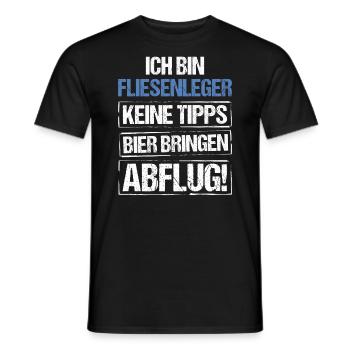 Ich bin Fliesenleger - Bier bringen und Abflug - Männer T-Shirt - Schwarz - Vorne - AI Model Male 178 light (178cm)