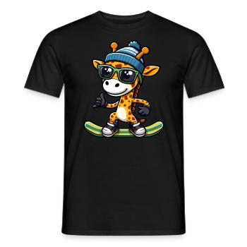 Snowboard Giraffe, Wintersport Tier - Männer T-Shirt - Schwarz - Vorne - AI Model Male 178 light (178cm)