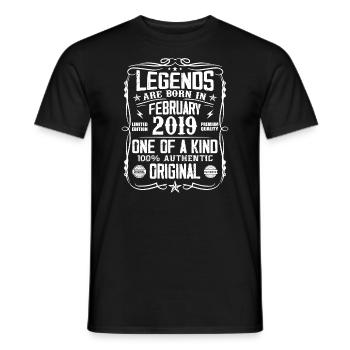 Vintage cadeau d'anniversaire née en Février 2019 - T-shirt homme - noir - Devant - AI Model Male 178 light (178cm)