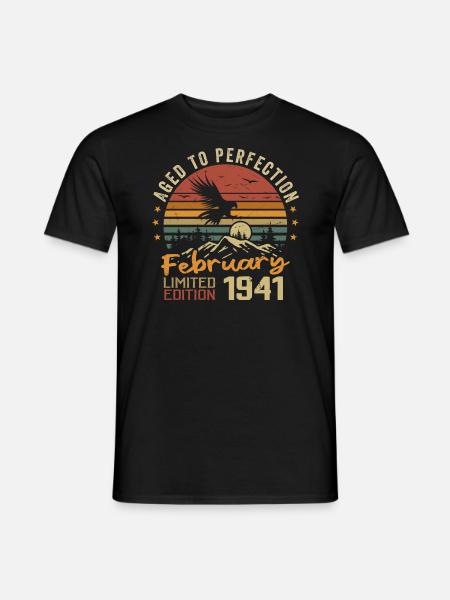 Geboren im Februar 1941. Geburtstag 1941, Februar - Männer T-Shirt - Schwarz