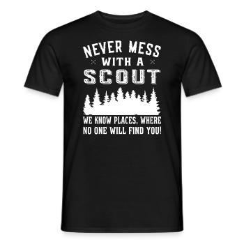 Ne jamais s’embêter avec un scout que nous connaissons des endroits - Scouts - T-shirt homme - noir - Devant - AI Model Male 178 light (178cm)