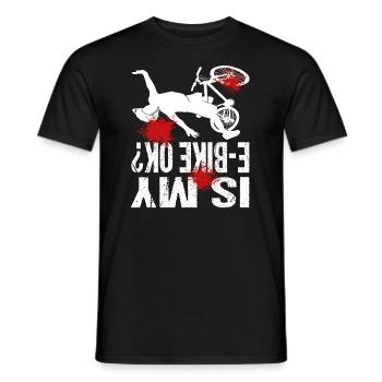 Is my E-Bike ok? Bloody E-Mountain Bike Bike - Men's T-Shirt - black - Front - AI Model Male 178 light (178cm)