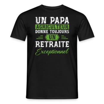 A farmer dad gives an exceptional retiree - Men's T-Shirt - black - Front - AI Model Male 178 light (178cm)