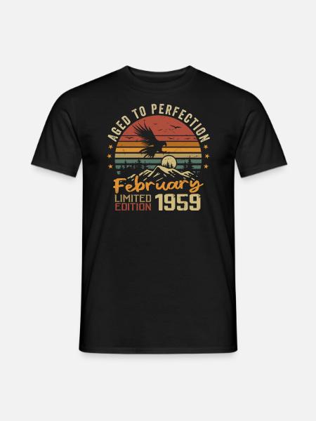 Geboren im Februar 1959 Geburtstag 1959 Februar - Männer T-Shirt - Schwarz