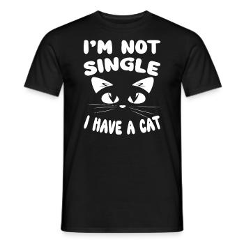 Je ne suis pas célibataire, j’ai un chat - Katzen Katze - T-shirt homme - noir - Devant - AI Model Male 178 light (178cm)