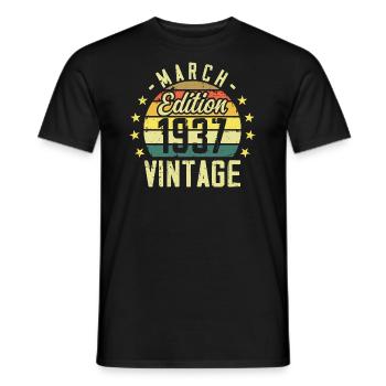 Jahrgang März 1937 Vintage Geschenk Geburtstag 1937 - Männer T-Shirt - Schwarz - Vorne - AI Model Male 178 light (178cm)