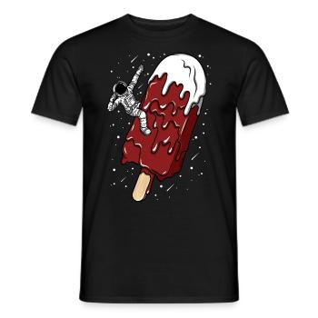 Astronaut - Chocolate Ice Cream Stick - Humorous - Men's T-Shirt - black - Front - AI Model Male 178 light (178cm)