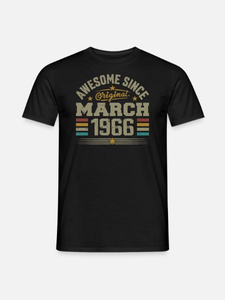 März 1966 Geburtstag Jahrgang 1966 Geschenkidee - Männer T-Shirt - Schwarz