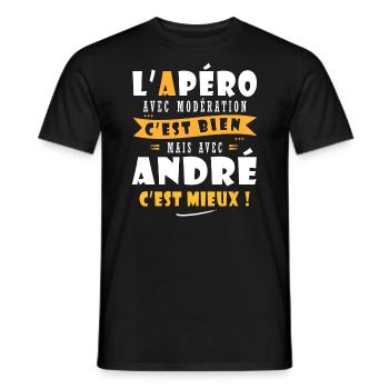 André Cadeau Humour personnalisé cadeau andré - T-shirt homme - noir - Devant - AI Model Male 178 light (178cm)