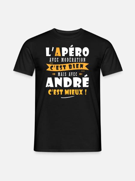 André Cadeau Humour personnalisé cadeau andré - T-shirt homme - noir