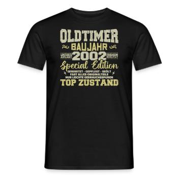 Jahrgang 2002 geboren Retro Geburtstag Vintage - Männer T-Shirt - Schwarz - Vorne - AI Model Male 178 light (178cm)