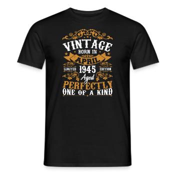 Die Legenden wurden im April 1945 geboren, Geschenk 1945 - Männer T-Shirt - Schwarz - Vorne - AI Model Male 178 light (178cm)