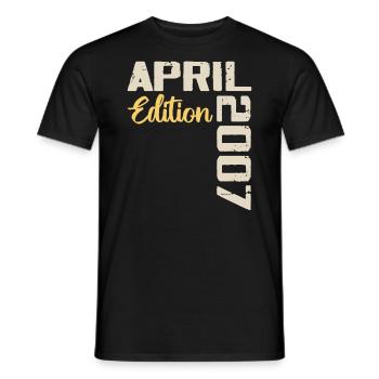 17 Jahre Jubiläum April 2007 Geburtstagsgeschenk - Männer T-Shirt - Schwarz - Vorne - AI Model Male 178 light (178cm)