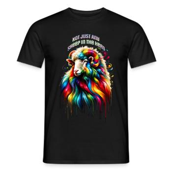 Nicht irgendein Schaf in der Herde - Männer T-Shirt - Schwarz - Vorne - AI Model Male 178 light (178cm)