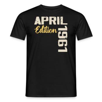 Geburtstag 63 Jahre April 1961 Geburtstagsgeschenk - Männer T-Shirt - Schwarz - Vorne - AI Model Male 178 light (178cm)