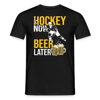 Eishockeyspieler Geschenk Bier Geschenk - Männer T-Shirt - Schwarz - Vorne - AI Model Male 178 light (178cm)
