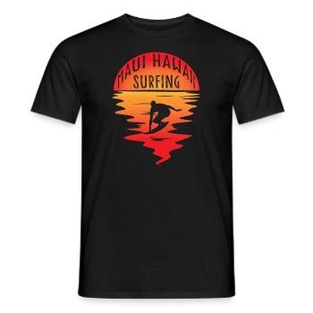 Retro Vintage Sunset Maui Hawaii Surfing - Surfer - Men's T-Shirt - black - Front - AI Model Male 178 light (178cm)