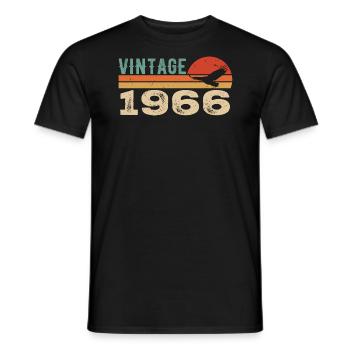 Vintage 1966 Cadeau D'anniversaire 1966 Retro 1966 - T-shirt homme - noir - Devant - AI Model Male 178 light (178cm)