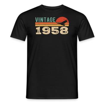 Vintage 1958 Cadeau D'anniversaire 1958 Retro 1958 - T-shirt homme - noir - Devant - AI Model Male 178 light (178cm)