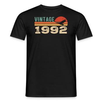 Vintage 1992 Retro 1992 Birthday Gift - Men's T-Shirt - black - Front - AI Model Male 178 light (178cm)
