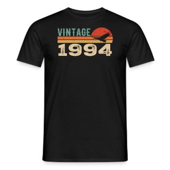 Vintage 1994 Birthday Gift 1994 Retro 1994 - Men's T-Shirt - black - Front - AI Model Male 178 light (178cm)