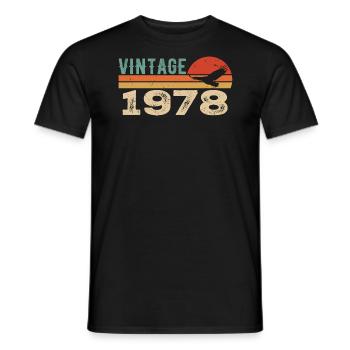 Vintage 1978 Retro 1978 Birthday Gift - Men's T-Shirt - black - Front - AI Model Male 178 light (178cm)