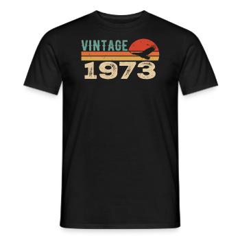 Vintage 1973 Cadeau D'anniversaire 1973 Retro 1973 - T-shirt homme - noir - Devant - AI Model Male 178 light (178cm)