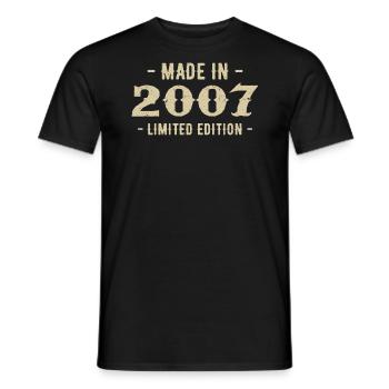 Vintage 2007 Édition Limitée Cadeau 2007 - T-shirt homme - noir - Devant - AI Model Male 178 light (178cm)