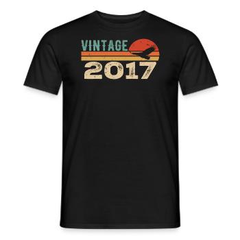 Vintage 2017 Cadeau D'anniversaire 2017 Retro 2017 - T-shirt homme - noir - Devant - AI Model Male 178 light (178cm)