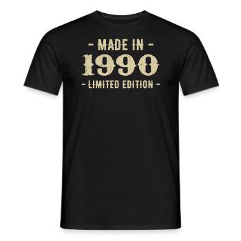 Vintage 1990 Édition Limitée Cadeau 1990 - T-shirt homme - noir - Devant - AI Model Male 178 light (178cm)