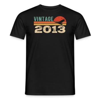 Vintage 2013 Cadeau D'anniversaire 2013 Retro 2013 - T-shirt homme - noir - Devant - AI Model Male 178 light (178cm)