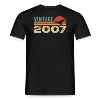 Vintage 2007 Retro 2007 Birthday Gift - Men's T-Shirt - black - Front - AI Model Male 178 light (178cm)