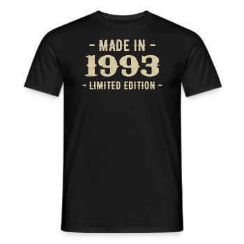 Vintage 1993 Édition Limitée Cadeau 1993 - T-shirt homme - noir - Devant - AI Model Male 178 light (178cm)